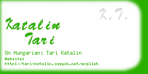 katalin tari business card